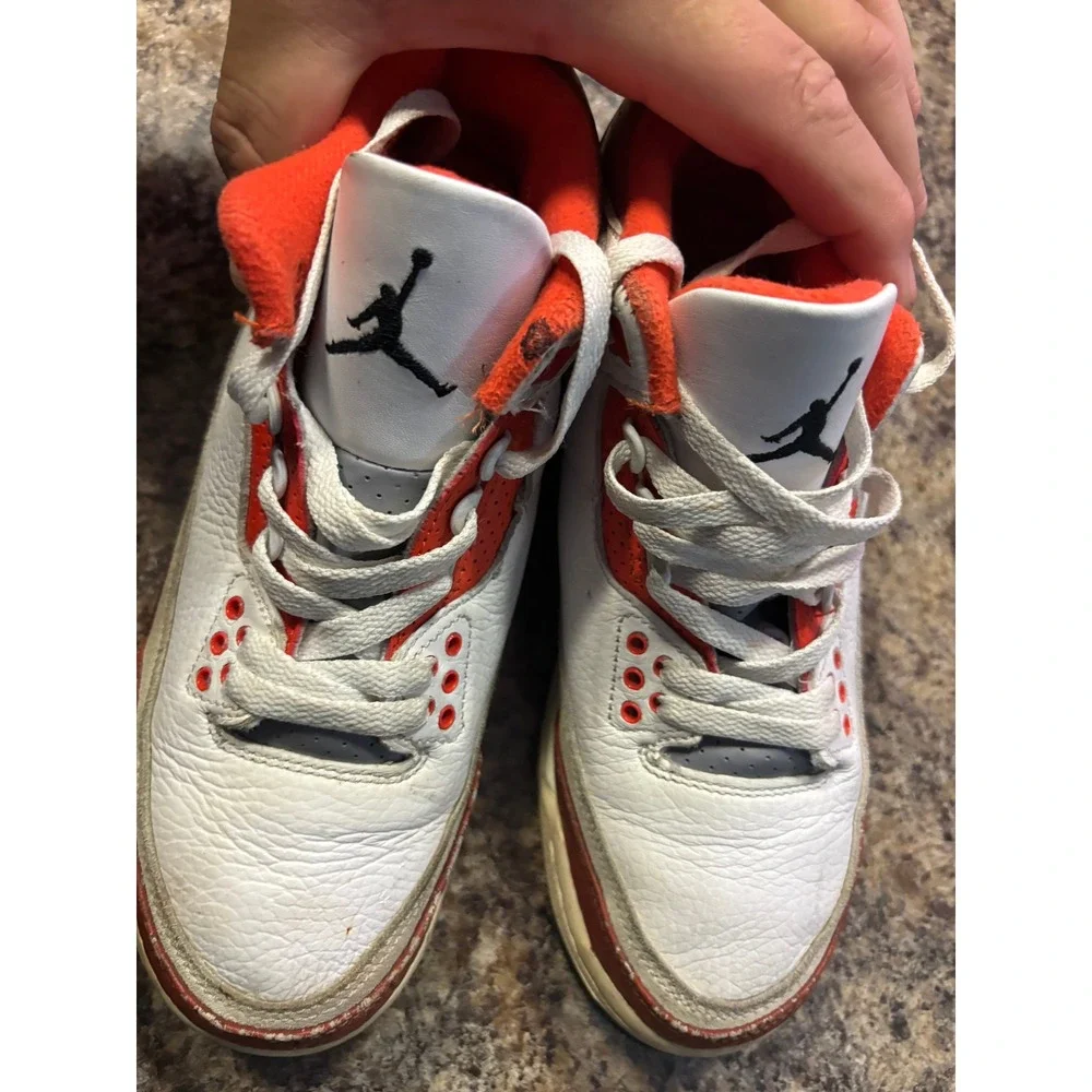 Jordan 3 Retro Mars Stone GS White Orange Brown DV7028-108 Kids Size 6.5Y